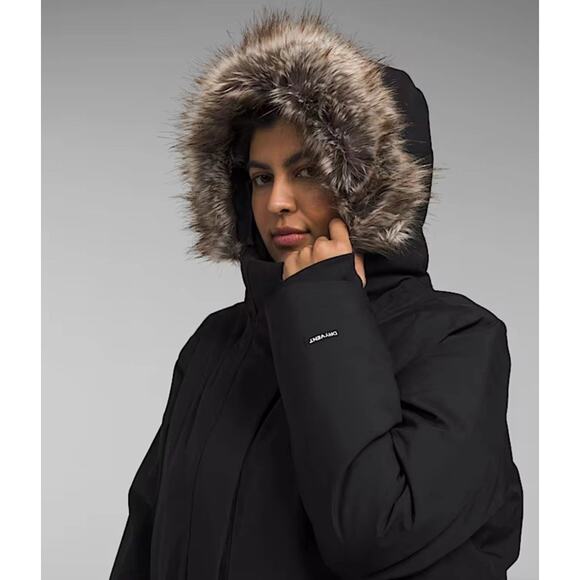 The North Face Womens Arctic Parka Coat 600 Down Fill Black 3XL Fur Hood $350 - Picture 7 of 16